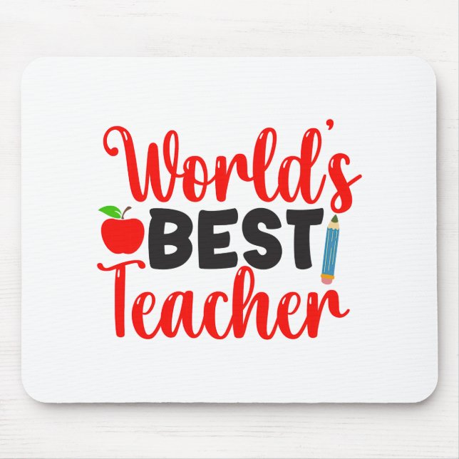 Süße rote Welts beste Lehrertypografie Mousepad (Vorne)