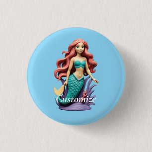 Süße rothaarige Meerjungfrau Thunder_Cove Button