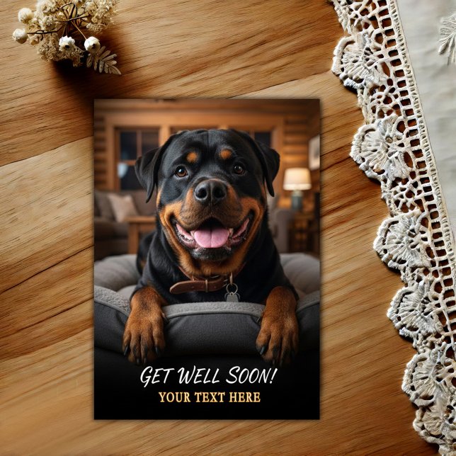 Süße Rottweiler-Grußkarte zur Genesung Postkarte (Von Creator hochgeladen)