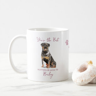 Süße Rottweiler-Wasserfarbe Beste Hundemutter   Fo Kaffeetasse