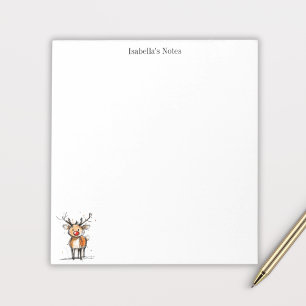 Süße Rudolf-Rentier-Weihnachtsillustration Notizblock
