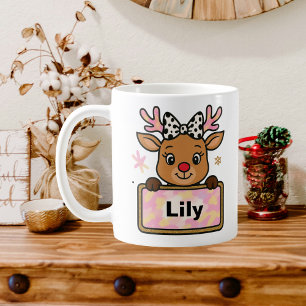 Süße Rudolf-Rentier-Weihnachtstasse für Kinder Kaffeetasse