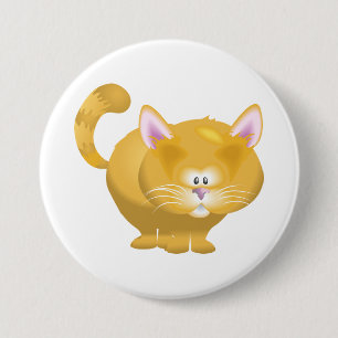 Süße runde getigerte Katze Button