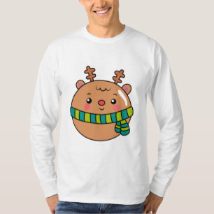 Süße runde Hirsch im Schal T-Shirt