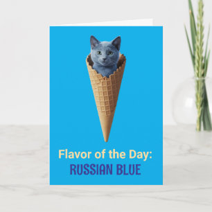 Süße Russische Blaue Katze Kegel-Grußkarte Karte
