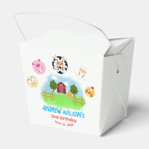Süße rustikale Farm-Party-Tiere bereit, mit Bällen Geschenkschachtel