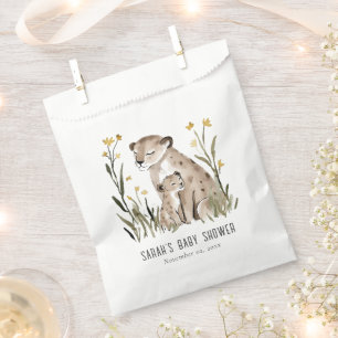 Süße rustikale Mumie und Baby-Tiger-Laub Baby-Part Geschenktütchen