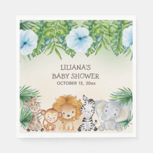 Süße Safari-Dschungeltiere Jungen-Baby-Party Serviette