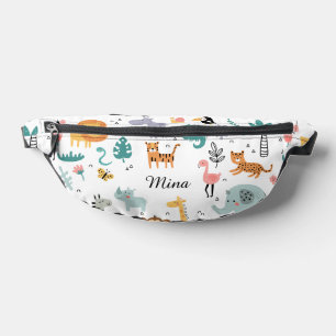 Süße Safari-Dschungeltiere personalisierter Babyna Bauchtasche