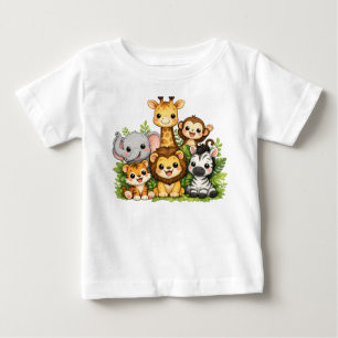 Süße Safari-Tiere Kinder T-Shirt Reizende Dschun