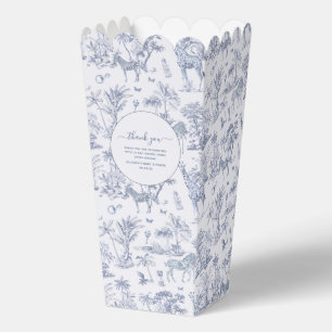 Süße Safari Toile de Jouy   Blaues Geschenk zur Ba Geschenkschachtel