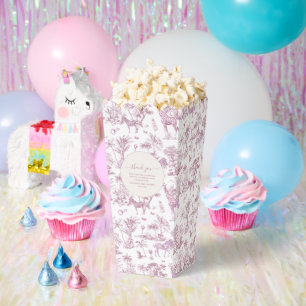 Süße Safari Toile de Jouy Rosa Babyparty-Mitgebs Geschenkschachtel