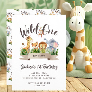 Süße Safari Wild One Geburtstagseinladung Einladung