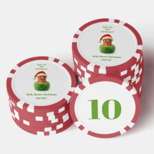 Süße Salami überrascht Weihnachten in flauschigem Pokerchips