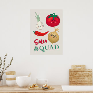 Süße Salsa-Truppe Gemüse-Illustration Poster