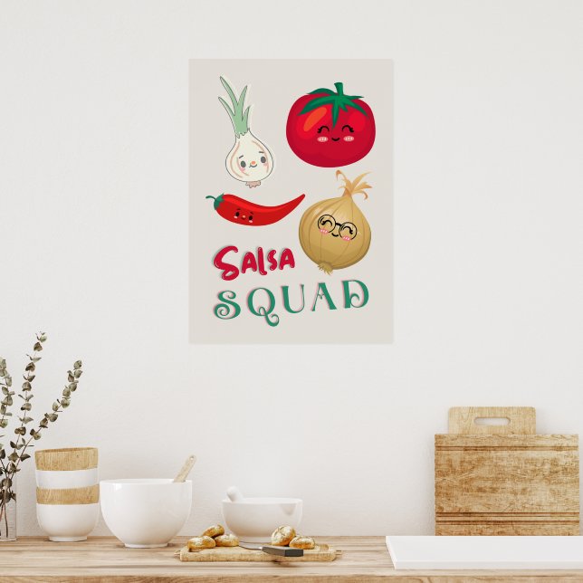 Süße Salsa-Truppe Gemüse-Illustration Poster (Küche)
