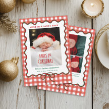 Süße Santa-Baby-Geburtsanzeige-Weihnachtskarte