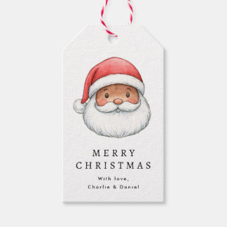 Süße Santa-Illustration Frohe Weihnachten Geschenkanhänger