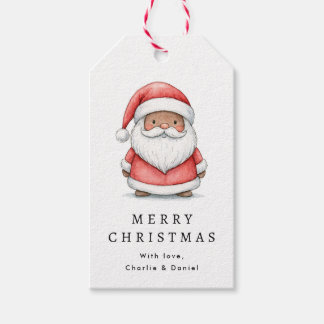 Süße Santa-Illustration Frohe Weihnachten Geschenkanhänger