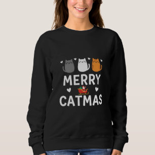 Süße Santa-Katzen Frohe Catmas Festliche Kitty Wei Sweatshirt