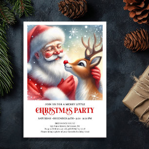 Süße Santa-Rudolph-Weihnachtsfeier-Einladung Einladung