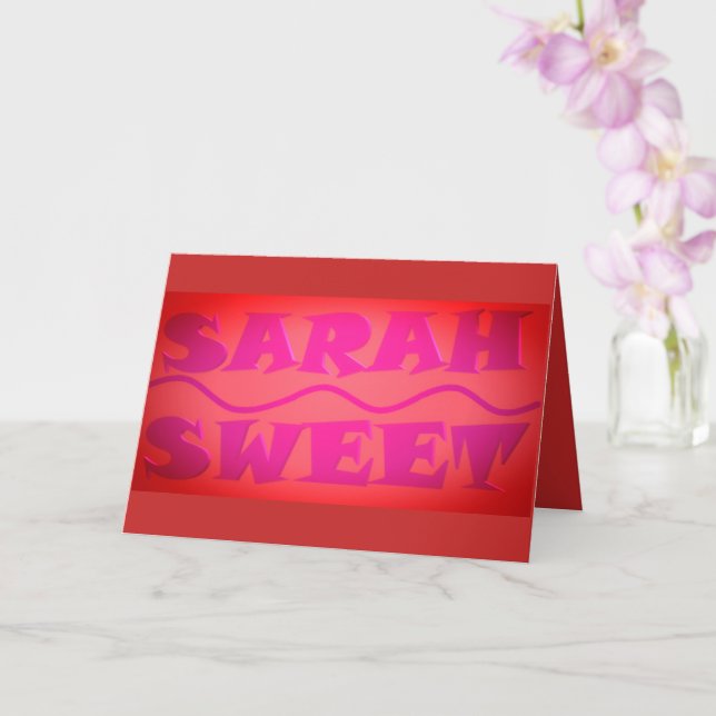 Süße Sarah-Farben warmes Rosa und verbrannte Orang Karte (Orchidee)