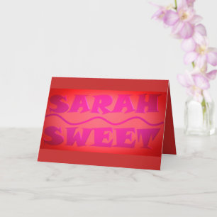 Süße Sarah färbt warmes Rosa und verbranntes Orang Karte