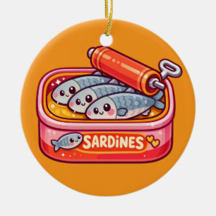 Süße Sardinen können rosa orange sein Keramik Ornament