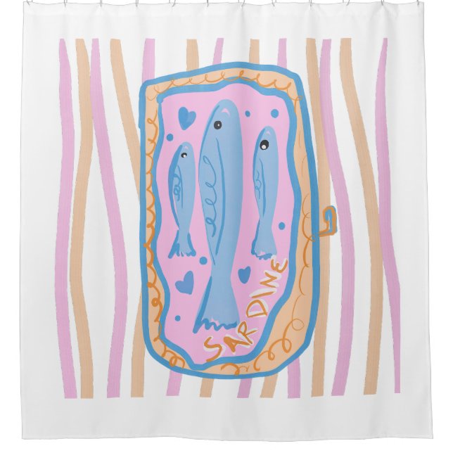 Süße Sardinen-Kunst Duschvorhang (Vorderseite)
