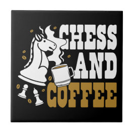 Süße Schach- und Kaffee-Schachliebhaber-Ritter-Kun Fliese