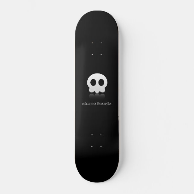 Süsse-Schädel-Schwarzes Skateboard (Vorderseite)