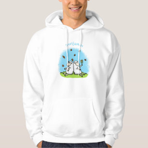 Süße Schaf-Freunde und Schmetterlinge Cartoon Hoodie