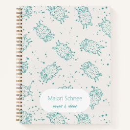Süße Schafe – Whimsical nahtloses Muster Notizbuch