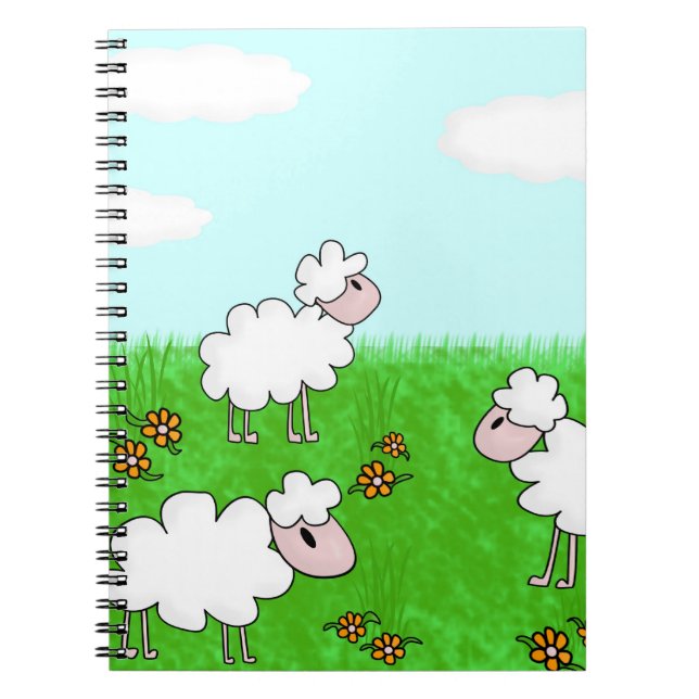 Süße Schafkinder-Illustration Notizblock (Vorderseite)