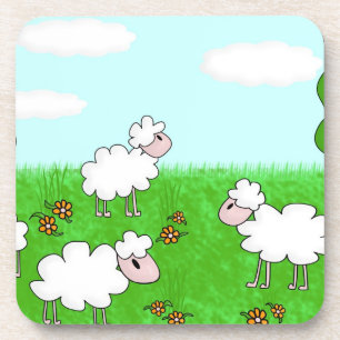 Süße Schafkinder-Illustration Untersetzer