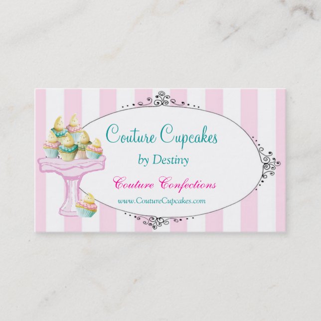 Süße Schicksals-Couture-Kuchen-Geschäfts-Karte Visitenkarte (Vorderseite)