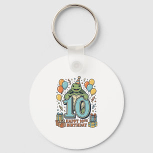 Süße Schildkröte 10. Geburtstag Vintage Party Desi Schlüsselanhänger
