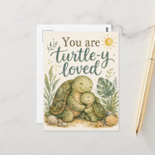 Süße Schildkröte Du wirst geliebt Postkarte
