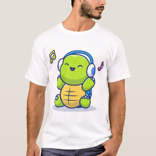 Süße Schildkröte hört Musik mit Kopfhörer T-Shirt