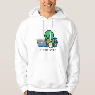 Süße Schildkröte Laptop Cartoon Kapuzenpullover Hoodie