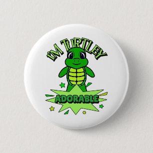 Süße Schildkröte Lustige Schildkröten-Zitate total Button