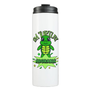 Süße Schildkröte Lustiger Schildkröten-Spruch Schi Thermosbecher