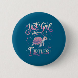 Süße Schildkröte Mädchen Männer Frauen S Button