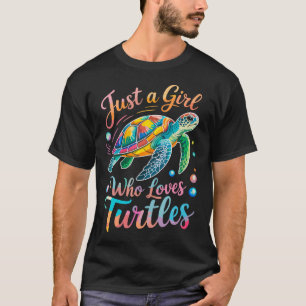 Süße Schildkröte Nur Ein Mädchen Das Schildkröten T-Shirt