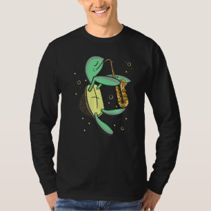 Süße Schildkröte spielt Saxophon T-Shirt