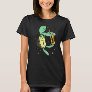 Süße Schildkröte spielt Saxophon T-Shirt