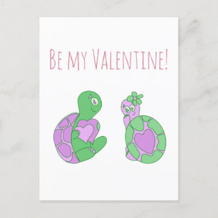 Süße Schildkröte zum Jahrestag / Valentinstag  Postkarte