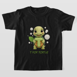 Süße Schildkröten-Kinder T-Shirt   T steht für Tor