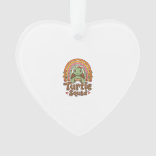 Süße Schildkröten-Mannschaft Regenbogen-Blumen-Vek Ornament