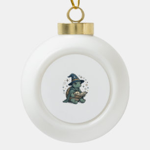Süße Schildkröten-Zauberer lesen Zauberbuch Vektor Keramik Kugel-Ornament